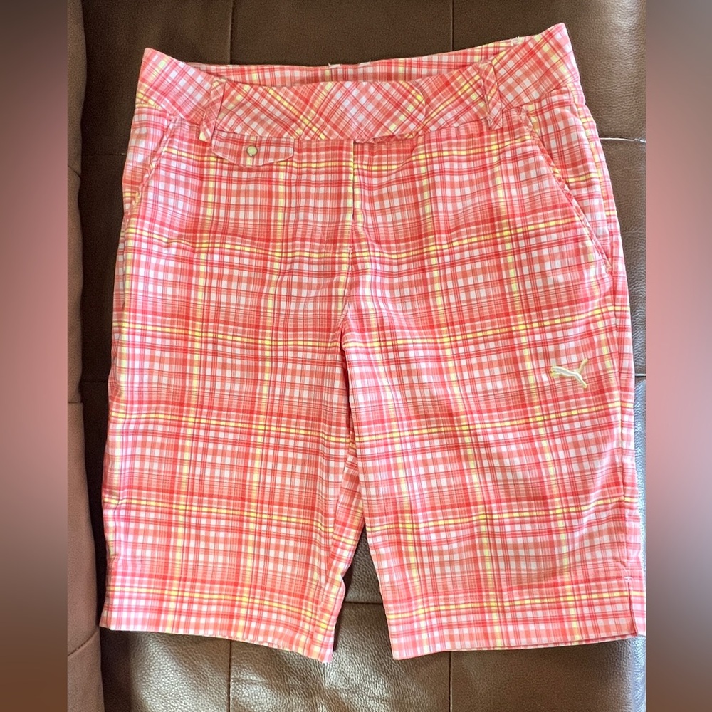 NWOT Puma Golf Plaid Shorts Size 4